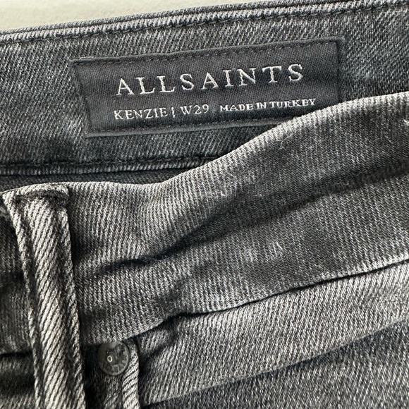 ALLSAINTS Kenzie Ultra High Skinny Jeans in Washed Black, size 29 - Picture 7 of 10